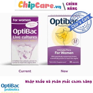Men Vi Sinh Optibac for women Tím 30/90v chính hãng phân phối