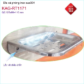 Dĩa xà phòng inox Classic, kệ đựng xà bông cục Inox SUS304 KAG-RT1172