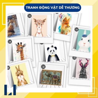 Tranh sơn dầu số hóa có khung LIM Art  - Tranh tô màu theo số động vật đơn giản