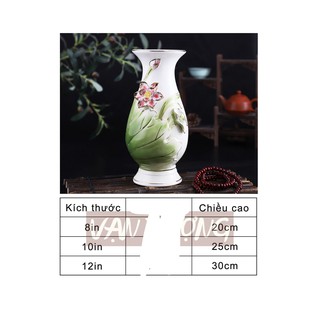 BÌNH HOA SỨ KIM SEN XANH LÁ