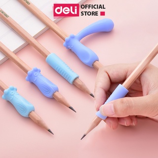Dụng cụ định vị cầm nắm bút cho học sinh Deli điều chỉnh tư thế cầm bút cho bé tập viết chất liệu sillicon cao cấp