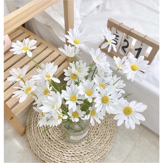 Hoa cúc Họa mi giả hoa bằng lụa 1 cành 5 bông loại dài 52cm
