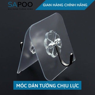 Móc Dán Tường Siêu Dính Trong Suốt Thần Thánh Chịu Lực Tốt Treo Tường Chắc Chắn 6x6 cm - Gia Dụng SAPOO