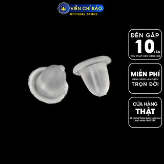 Chốt nhựa bông tai đính, nút cao su hoa tai nữ (1 đôi) Viễn Chí Bảo H004