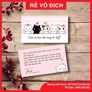 Card Cảm ơn, Thiệp cảm ơn khách hàng, Card Thank you, Card virit (Com bo 100 cái cả hộp) Giá Rẻ