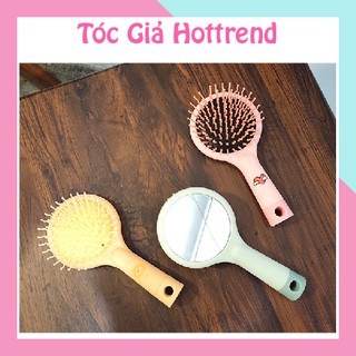 Lược chải tóc giả cute có gương đằng sau-Lược chải tóc giả suôn mượt