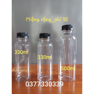 COMBO 50 CHAI NHỰA TRÒN MIỆNG RỘNG 500ML, NHỰA PET DÀY, TỐT, GIÁ XƯỞNG 110.000 Đ