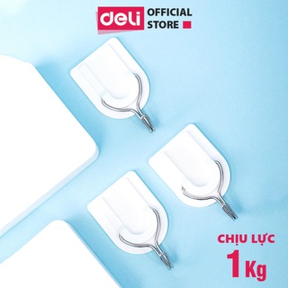 [Mã LIFEMALL2503 giảm 50K đơn 99K] Móc treo Deli dán tường màu trắng (Set 3 cái) - 19351