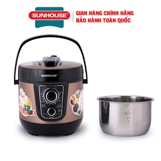 [Mã ELHADEV giảm 4% đơn 300K] Nồi áp suất điện tử đa năng Sunhouse SHD1659, Màu cafe, Bảo hành 12 tháng
