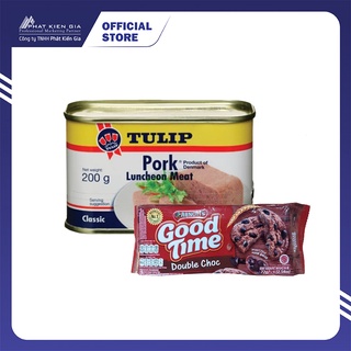 COMBO 1 Hộp Thịt Heo Hộp Tulip 200g + 1 Gói Bánh Quy Socola Arnott's GoodTime 72g