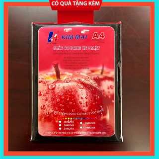 Giấy in ảnh Kim Mai 100 tờ A4 - Định lượng 135 gsm - giấy bóng 1 mặt