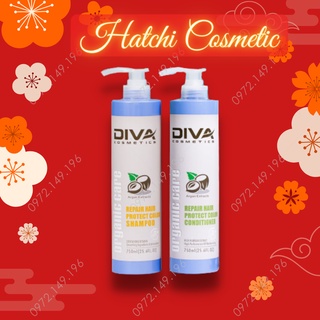 Bộ Dầu Gội DIVA Xanh Phục Hồi Siêu Mềm Mượt 750ml