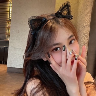 Băng đô cài tóc ren nơ đen sexy ulzzang phong cách hàn quốc