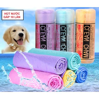 Khăn tắm lau lông chó mèo CLEAN CHARM - Thấm hút gấp 10 lần khăn bông thường - Nà Ní Pet Shop