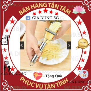 [Set 3 dụng cụ] Nạo rau củ quả inox 3 lưỡi siêu sắc, set nạo củ quả đa năng 3 trong 1