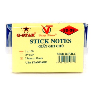 Xấp 100 Tờ Giấy Note Ghi Chú Vàng G-Star 3x2