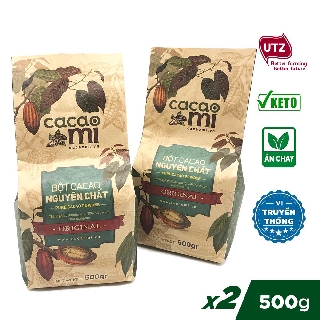 Bột cacao nguyên chất 100% không đường vị truyền thống CacaoMi Original - 1kg