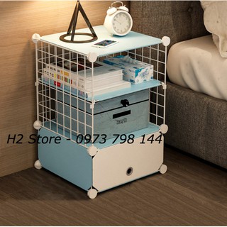 [MẪU ĐỘC] TỦ NHỰA KẾT HỢP NHỰA, LƯỚI ĐA NĂNG 1 Ô TO + 2 Ô NHỎ sâu 37cm