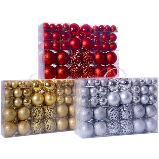 Hộp 100 quả châu trang trí noel  3cm, 4cm, 6cm MẪU E5