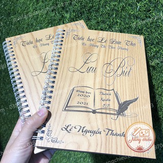 Sổ bìa gỗ khắc theo yêu cầu_ Sổ gỗ gáy lò xo