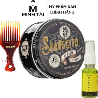 Sáp Vuôt Tóc Nam SUAVECITO Oil Based Pomade 85g + Xịt Dưỡng Tóc AZENMAN Parana 20ml + Lược Chải Tóc Pomade