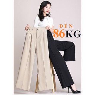 KHÓA GIỮA , QUẦN ỐNG RỘNG Nữ Vải Tuyết Mưa Có Big size tới 88Kg