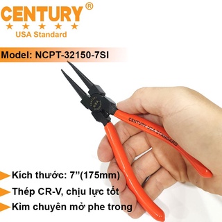 Kìm mở phe trong mũi thẳng 7" (175mm) Century - NCPT-32150-7SI