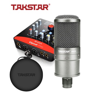 Bộ Mic Livestream Chính Hãng Đầy Đủ Sound Card Icon Upod Pro, Mic Takstar SM-8B, Tai Nghe Takstar TS-2260 &amp; Phụ Kiện