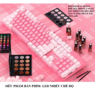BÀN PHÍM CƠ, BÀN PHÍM MÁY TÍNH GAMING, CAO CẤP LED 10 CHẾ ĐỘ MÀU HỒNG CỰC ĐỈNH GIÁ TỐT NHẤT TẠI JXFLASH [CÓ BẢO HÀNH]