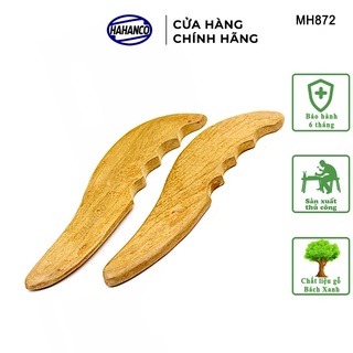 Combo 2 Dụng Cụ Cạo Gió Mát Xa Ngón Tay Gỗ Thơm HAHANCO Lưu Thông Khí Huyết - MH872