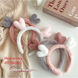 antlers headband Cài tóc sừng hươu lông xù mịn - Bờm tóc