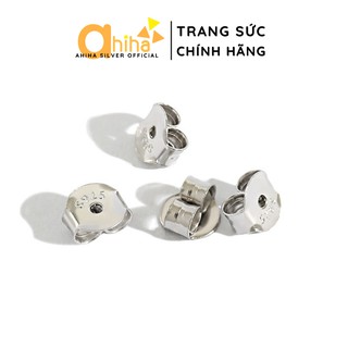 Chốt khuyên tai bạc AHiHA chuôi nút gài cao cấp - PK07