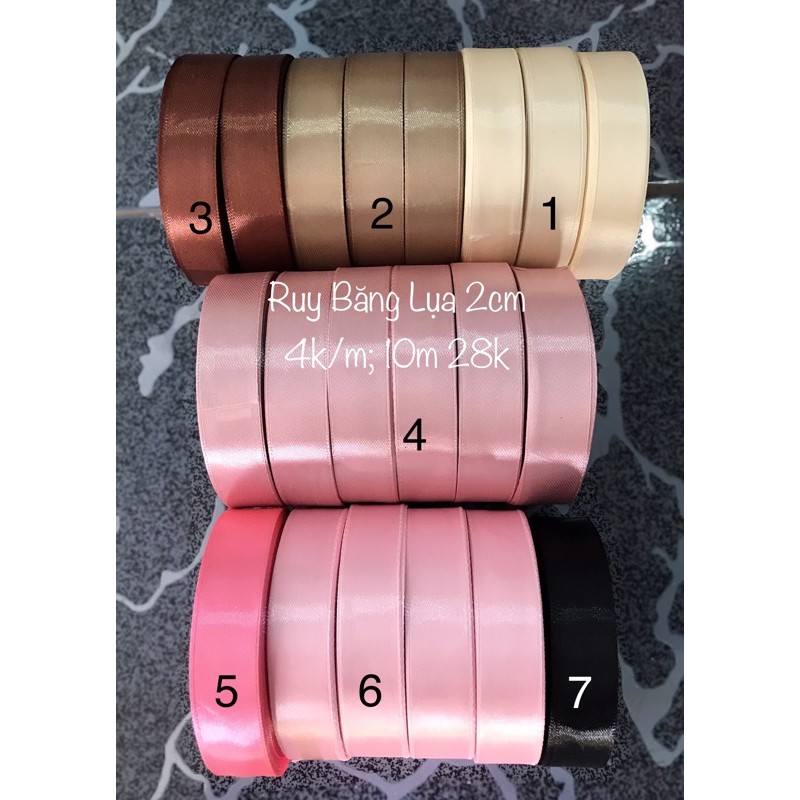 1m Ruy Băng Lụa 2cm Đẹp