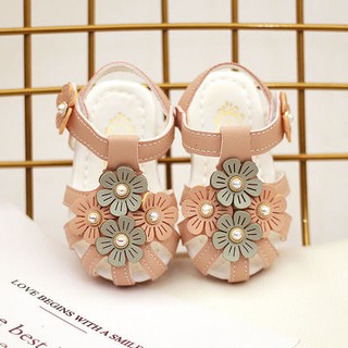 GIÀY SANDAL ĐÍNH HOA CHO BÉ GÁI ( CÓ ẢNH THẬT)