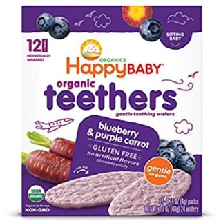 (5 vị) Bánh xốp ăn dặm organic Happy Baby Teethers