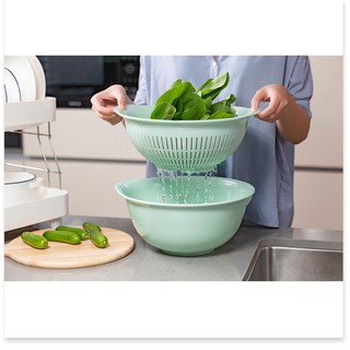 Set 02 Bộ thau rổ cao cấp Inochi 23cm-30cm