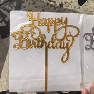 10 cái cắm chữ mica Happy Birthday cắm bánh