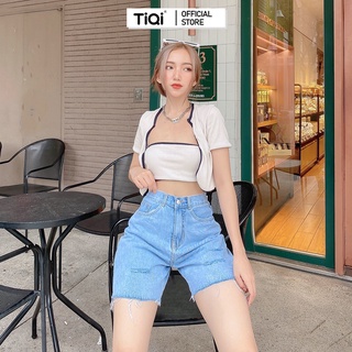 Quần ngố nữ vải jean lưng cao TiQi Jeans N171