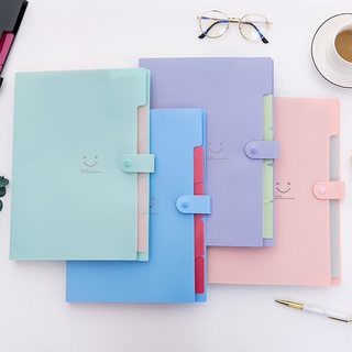 Bìa file lưu trữ tài liệu 6 ngăn A4 đơn sắc mặt cười