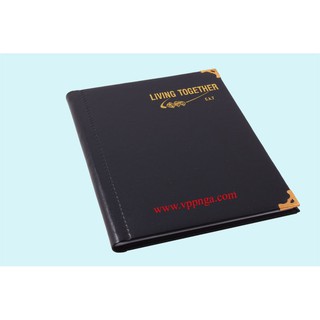 Sổ bìa da đen CK7 - 108tr (16 x 20.5 x 1.5)cm