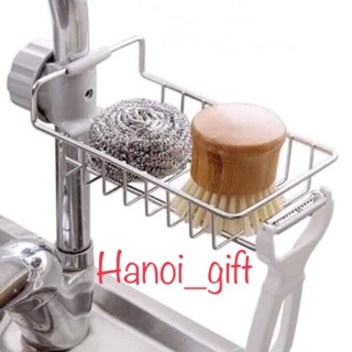 Giá inox treo vòi nước đựng đồ đa năng