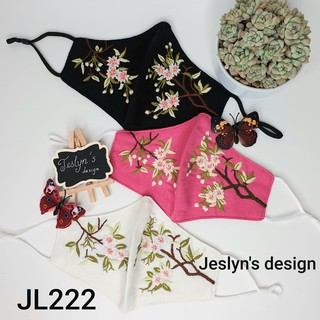 Khẩu trang thêu tay vải linen tết JL222X