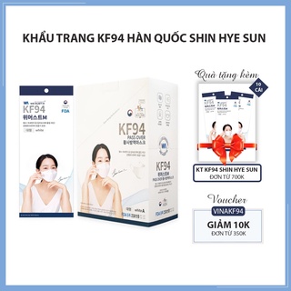 HỘP (50 CÁI) KHẨU TRANG Y TẾ HÀN QUỐC (1TÚI/1CÁI) KF94 SHIN HYE SUN 4 LỚP CHỐNG BỤI MỊN 94%