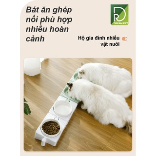 Bát Ăn Ghép Nối Gốm Sứ Chó Mèo - Bát Ăn Đáp Ứng Gia Đình Nhiều Vật Nuôi