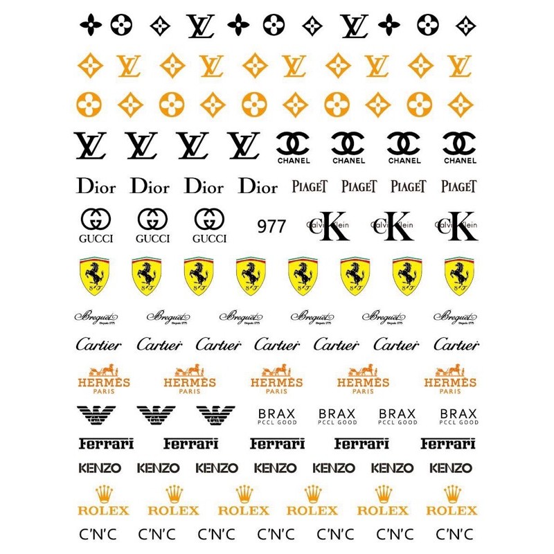 sticker dán móng tay thương hiệu