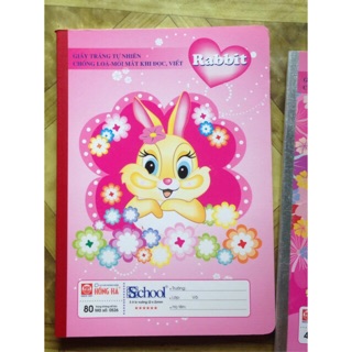 Vở 5 ly vuông Hồng Hà Rabit 48 trang chất lượng giấy 6 sao