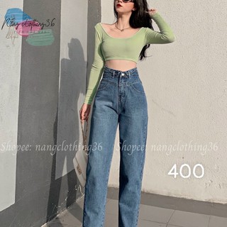 Quần Baggy Nữ Cao Cấp, Quần Jean Bò Baggy Lưng Cao, Quần Jean Lưng Kiểu Cá Tính mã 400[ ẢNH THẬT + VIDEO CẬN CHẤT]