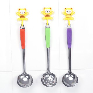 Muỗng múc canh inox cán nhựa chống nóng (28 x 7.5cm) -HD365