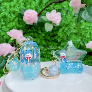 Móc khóa nước có hạt kim tuyến Doremon Doraemon