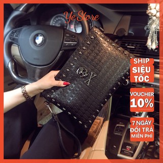 Clutch Đầu Lâu Màu Đen - Túi Ví Cầm Tay Cao Cấp - Ye Store